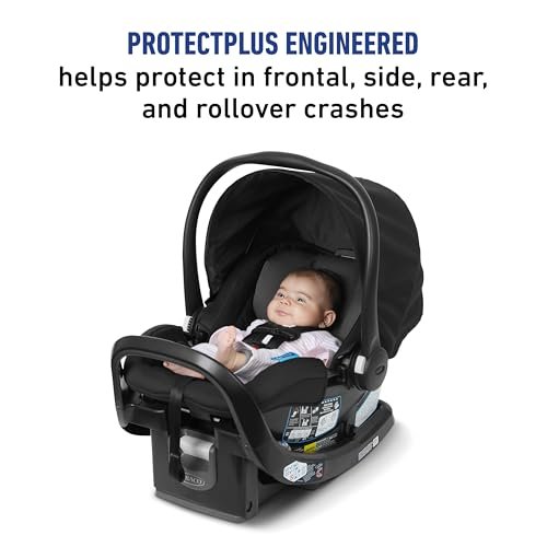 Graco SnugRide SnugFit Infant Car Seat with Simply Safe Adjust Harness System, Baby Car Seat with Anti Rebound Bar, Gotham