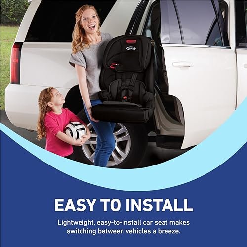 Graco Tranzitions 3-in-1 Harness Booster Car Seat, Forward Facing Car Seat, Highback, to Backless Booster, Black