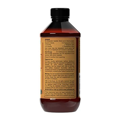 Gripe Water for Babies by Colic-Ease – Natural Colic Relief for Newborns Gas Pain Upset Stomach Hiccups and Fussiness – Herbal Baby Remedy with 5 Essential Oils No Preservatives Made in USA – 7 fl oz