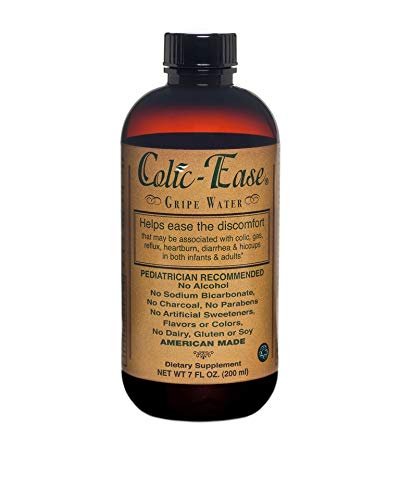 Gripe Water for Babies by Colic-Ease – Natural Colic Relief for Newborns Gas Pain Upset Stomach Hiccups and Fussiness – Herbal Baby Remedy with 5 Essential Oils No Preservatives Made in USA – 7 fl oz