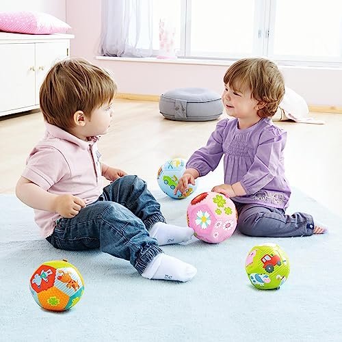HABA Soft Baby Ball 5.5" Toys for 6-12 Months, Sensory & Tummy Time Play and Baby Ball for Play Pen, to Encourage Crawling, Rolling, and Gross Motor Skills