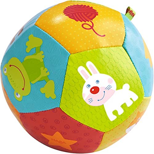 HABA Soft Baby Ball Tummy Time & Sensory Play - 4.5" Infant Play Ball Ideal for Crawling, for Babies 6 Months & Up