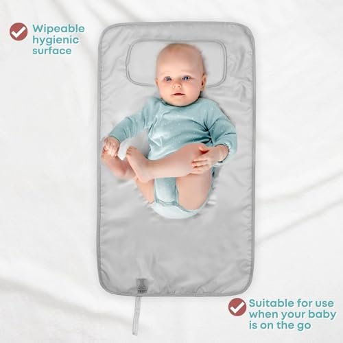 HAMUR HOME Portable Baby Changing Pad – Waterproof, Foldable & Lightweight Travel Mat – Soft & Machine Washable Diaper Changer – Compact & Durable (Elephant)
