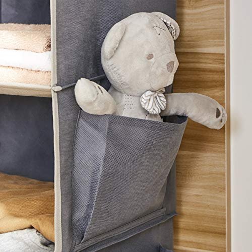 Hanging Closet Organizer, 4-Shelf Closet Hanging Storage Shelves, Grey