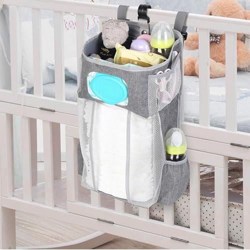Hanging Diaper Caddy Organizer, Baby Nursery Caddy, Grey