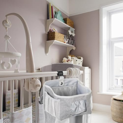 Hanging Diaper Caddy Organizer, Baby Nursery Caddy, Grey
