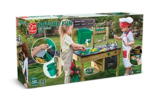 Hape Outdoor Kitchen | Mud Kitchen Wooden Toy Playset with Accessories, for Children Ages 3+ Years