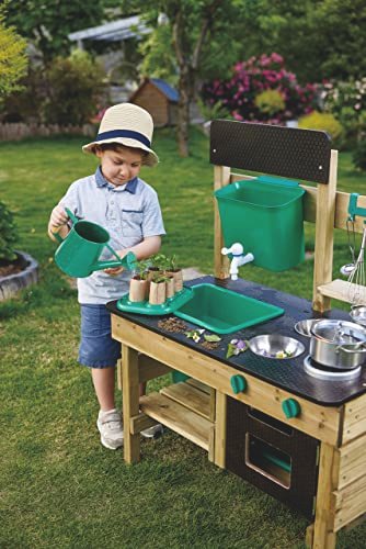 Hape Outdoor Kitchen | Mud Kitchen Wooden Toy Playset with Accessories, for Children Ages 3+ Years