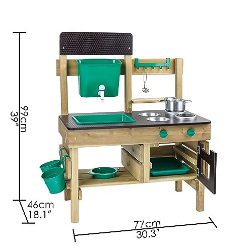 Hape Outdoor Kitchen | Mud Kitchen Wooden Toy Playset with Accessories, for Children Ages 3+ Years