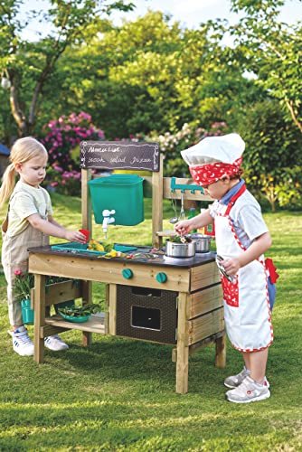 Hape Outdoor Kitchen | Mud Kitchen Wooden Toy Playset with Accessories, for Children Ages 3+ Years