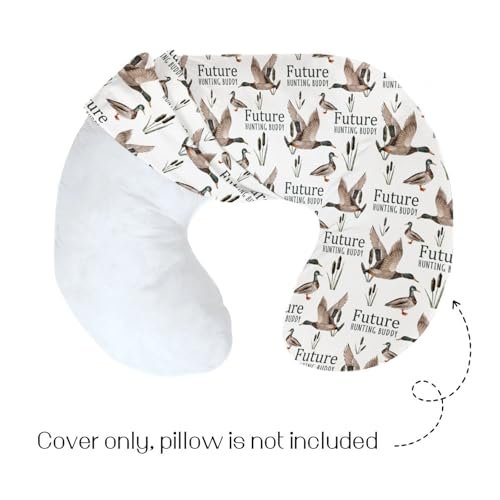 HawSkgFub Future Duck Hunting Buddy Nursing Pillow Cover for Baby Boys, Mallard Duck Hunter Wild Animal Reeds Lake Breastfeeding Pillow Slipcover, Nursing Pillowcase for Newborn Infant, Cover Only