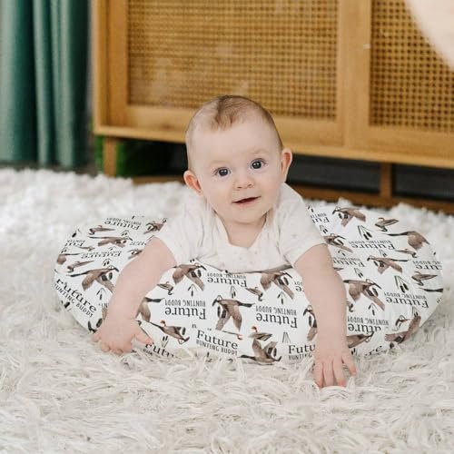 HawSkgFub Future Duck Hunting Buddy Nursing Pillow Cover for Baby Boys, Mallard Duck Hunter Wild Animal Reeds Lake Breastfeeding Pillow Slipcover, Nursing Pillowcase for Newborn Infant, Cover Only