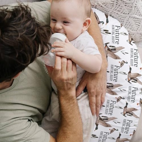 HawSkgFub Future Duck Hunting Buddy Nursing Pillow Cover for Baby Boys, Mallard Duck Hunter Wild Animal Reeds Lake Breastfeeding Pillow Slipcover, Nursing Pillowcase for Newborn Infant, Cover Only