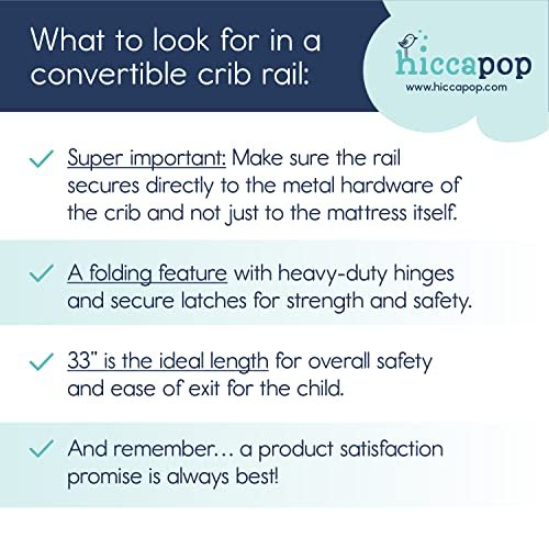 hiccapop Convertible Crib Bed Rail for Toddlers, Crib Rail Guard with Reinforced Anchor Safety