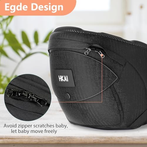 HKAI Baby Carrier Hip Seat, Mom’s Choice Award Winner, Advanced Large Capacity Pocket with Adjustable Waistband, Shock Absorption Hip Seat Surface for Newborns & Toddlers, (Black)