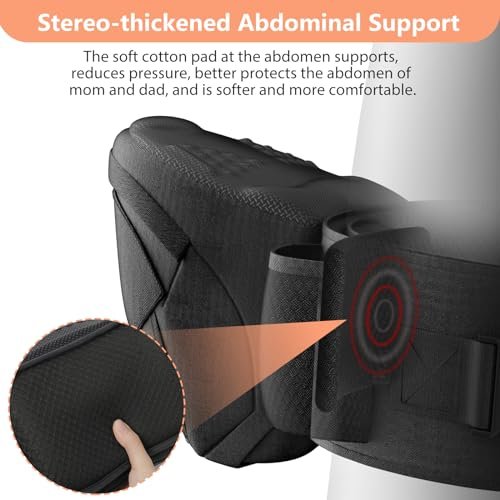 HKAI Baby Carrier Hip Seat, Mom’s Choice Award Winner, Advanced Large Capacity Pocket with Adjustable Waistband, Shock Absorption Hip Seat Surface for Newborns & Toddlers, (Black)