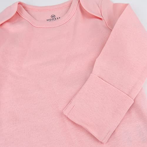 HonestBaby Baby Girls' 5-pack Long Sleeve Bodysuits One-piece 100% Organic Cotton for Infant Baby Girls', Unisex