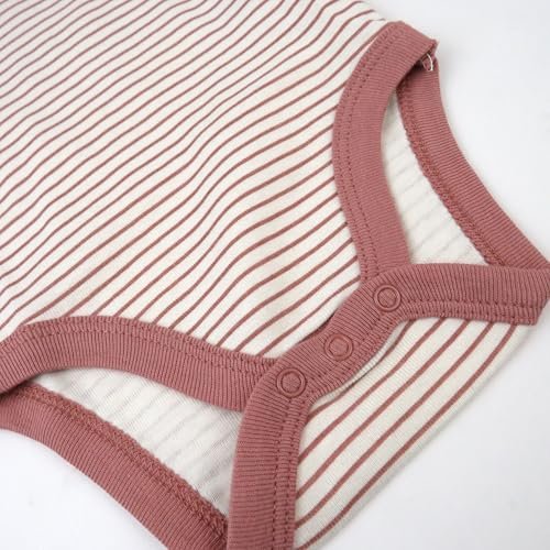 HonestBaby baby-girls 5-pack Short Sleeve Bodysuits One-piece 100% Organic Cotton for Infant Baby Girls