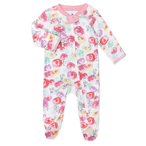 HonestBaby Baby Girls' Sleep N' Play One-Piece Zip-Front Footed Pajamas