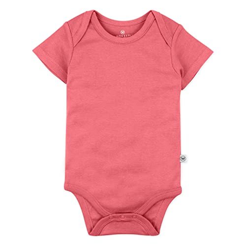 HonestBaby unisex-baby 10-pack Short Sleeve Bodysuits One-piece 100% Organic Cotton for Infant Baby Boys, Girls