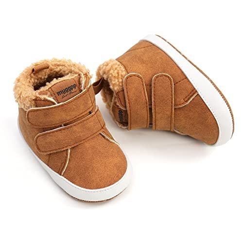 HsdsBebe Baby Ankle Boots Infant Boys Girls Fleece Booties Anti-Slip Rubber Sole Sneakers Toddler Newborn Walking Crib Shoes