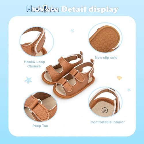 HsdsBebe Infant Baby Boys Girls Summer Beach Sandals Breathable Athletic Anti-slip Soft Sole Newborn First Walker Crib Shoes