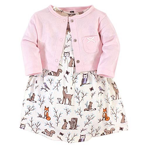 Hudson Baby Baby Girls' Cotton Dress and Cardigan Set