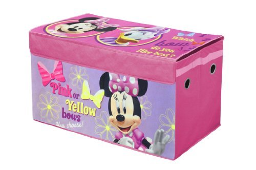 Idea Nuova Disney Minnie Mouse Collapsible Children’s Toy Storage Trunk, Durable with Lid