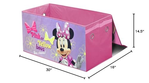 Idea Nuova Disney Minnie Mouse Collapsible Children’s Toy Storage Trunk, Durable with Lid