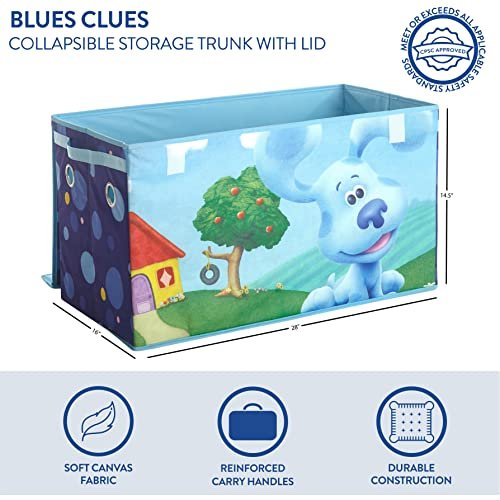 Idea Nuova Nickelodeon Blues Clues Collapsible Children’s Storage Trunk, Durable with Lid