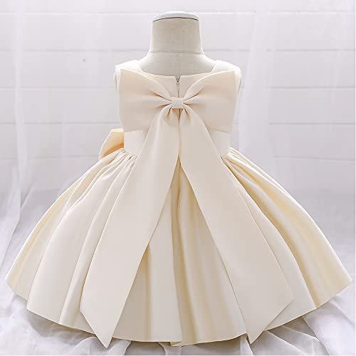 IDOPIP Flower Girl Bowknot Tutu Dress for Kids Baby Princess Wedding Bridesmaid Birthday Party Pageant Baptism Dresses 6M-10T