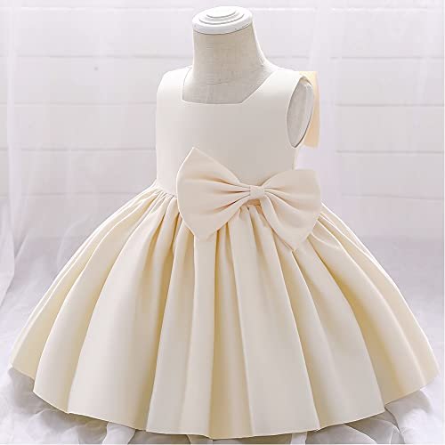 IDOPIP Flower Girl Bowknot Tutu Dress for Kids Baby Princess Wedding Bridesmaid Birthday Party Pageant Baptism Dresses 6M-10T