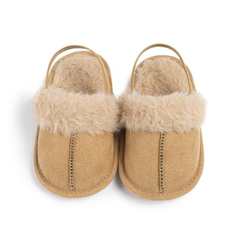 Infant Baby Boys Girls Slippers Cozy Fleece Booties Toddler Soft Warm Socks Princess Flats Newborn Crib Shoes