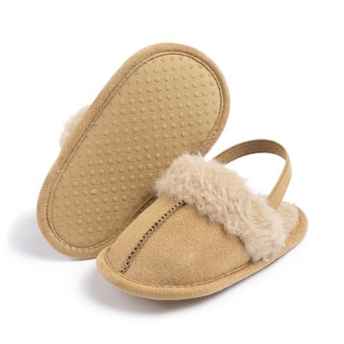 Infant Baby Boys Girls Slippers Cozy Fleece Booties Toddler Soft Warm Socks Princess Flats Newborn Crib Shoes