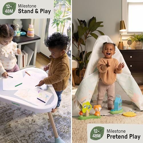 Ingenuity Tummy-to-Toes 6-in-1 Milestone Center, Play Gym, Foldable Mat, Music and Nature Sounds, Lights, Activity Jumper, Table, Playhouse, for Ages 0-48 Months