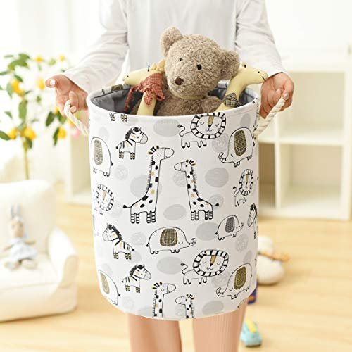 INough Baby Hamper Kids Laundry Basket Nursery Hamper Stuff animal Organizer,Toy Baskets Corner Stuffed Animal Storage Basket Kids Storage Basket Safari Nursery Decor Clothes Hamper for Boys, Giraffe