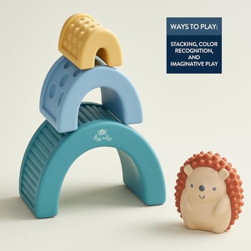 Itzy Ritzy Sensory Blocks Set - Baby Building Blocks 10-Piece Set - Features Soft & Textured Characters - Sensory Toy for Babies & Toddlers Aged 0 Months and Up