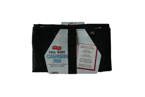 J.L. Childress Full Body Portable Changing Pad - Baby Diaper Changing Pad for Travel - Padded, Waterproof, Foldable - Extra-Large 19" x 30" - Black