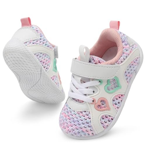 JIASUQI Toddler Shoes for Baby Girls Sneakers Barefoot Walking Shoes Running Tennis Shoes