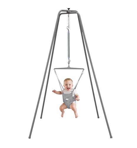 Jolly Jumper Elite Grey Saddle- The Original Jolly Jumper with Super Stand and Premium Spring. an Alternative to Baby Bouncers, Doorway Jumpers and Activity Centers That Your Baby Will Love.