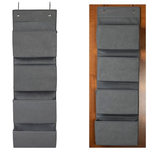 Joyful Moose Over the Door Hanging Organizer Closet Storage Bins Grey