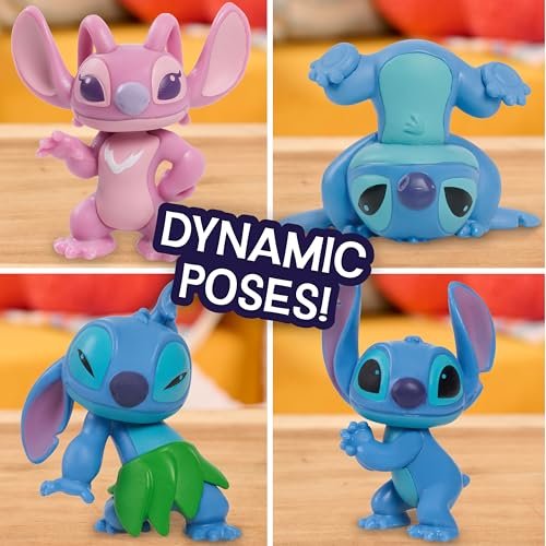 Just Play Disney Stitch Collectible Figure Set with Accessories, 11-Pieces, 2-inch Figurines, Includes Stitch, Lilo, Angel, & Scrump, Collectible Toys, Home Decoration, Kids Ages 3+