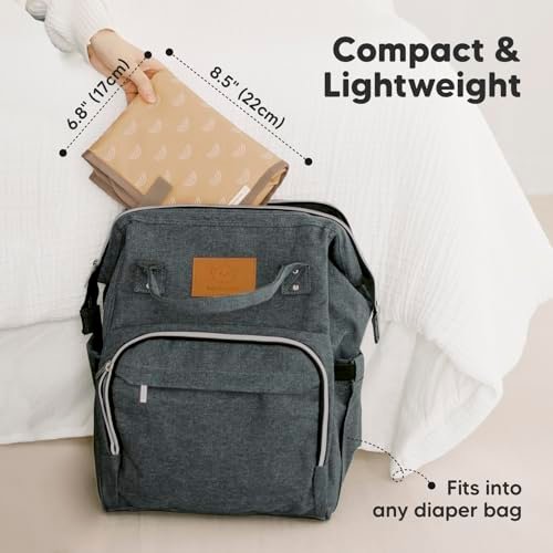 KeaBabies Portable Diaper Changing Pad, Easy Wipe Clean - Foldable Waterproof Baby Changing Mat for Diaper Bag, Compact, Lightweight, Baby Changer Travel Essential, Machine Washable (Rainbow)