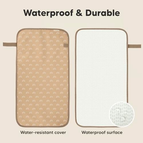 KeaBabies Portable Diaper Changing Pad, Easy Wipe Clean - Foldable Waterproof Baby Changing Mat for Diaper Bag, Compact, Lightweight, Baby Changer Travel Essential, Machine Washable (Rainbow)