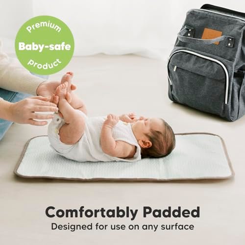 KeaBabies Portable Diaper Changing Pad, Easy Wipe Clean - Foldable Waterproof Baby Changing Mat for Diaper Bag, Compact, Lightweight, Baby Changer Travel Essential, Machine Washable (Rainbow)