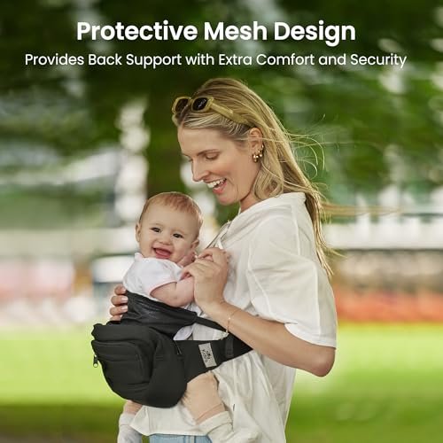 KIDIRA Baby Sling Carrier, 2025 New Toddler Carrier Baby Carrier Newborn to Toddler (8-44 lbs), Portable Non-Slip Hip Baby Holder with Protective Mesh and Adjustable Padded Shoulder Strap