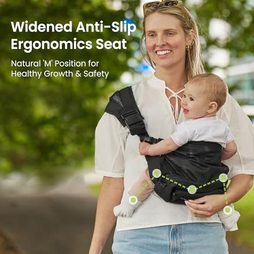 KIDIRA Baby Sling Carrier, 2025 New Toddler Carrier Baby Carrier Newborn to Toddler (8-44 lbs), Portable Non-Slip Hip Baby Holder with Protective Mesh and Adjustable Padded Shoulder Strap