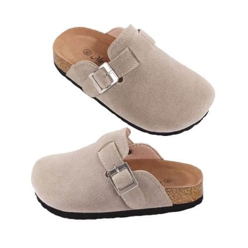 Kids Clogs for Girls Boys Cute Slip-on Slippers Classic Sued e Cor k Footbed Sandals Potato Shoes
