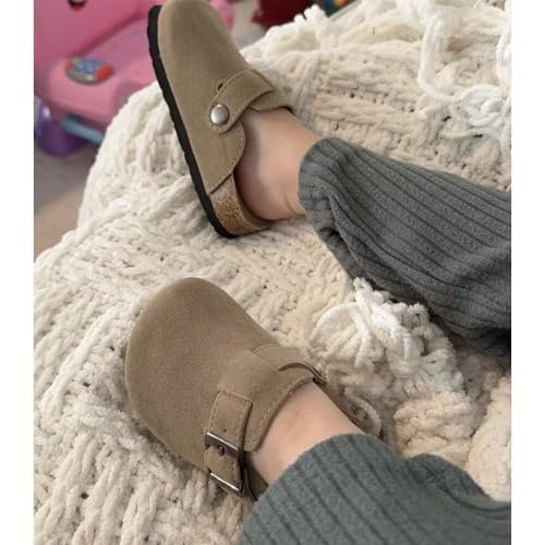 Kids Clogs for Girls Boys Cute Slip-on Slippers Classic Sued e Cor k Footbed Sandals Potato Shoes