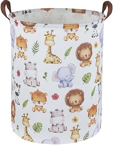 Kids Laundry Hamper,Baby Laundry Basket Animal Storage Baskets for Kids Room Decor,Nursery Hamper,Bedroom,Toy Organizer,(Cute Animal)